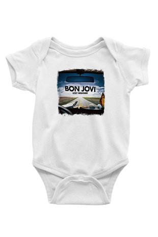 Bon Jovi Baskılı Unisex Beyaz Bebek Body - Zıbın