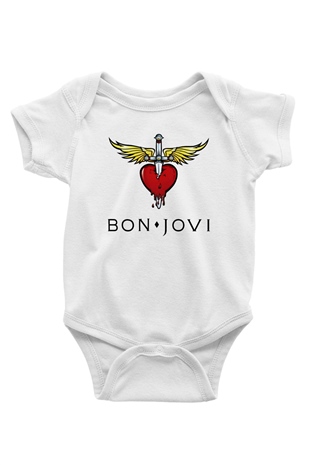 Bon Jovi Beyaz Bebek Body - Zıbın