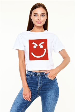 Bon Jovi Beyaz Croptop Tişört
