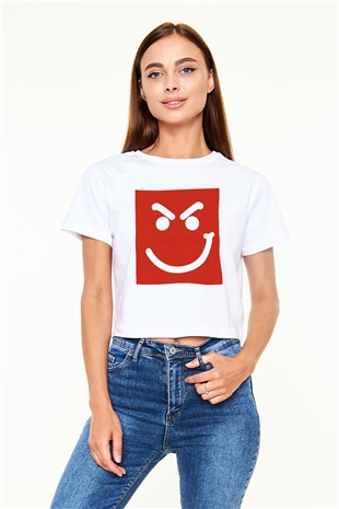Bon Jovi Beyaz Croptop Tişört