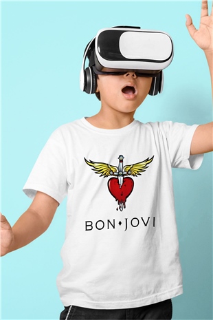 Bon Jovi Beyaz Unisex Çocuk Tişört