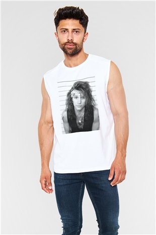 Bon Jovi Beyaz Unisex Kolsuz Tişört