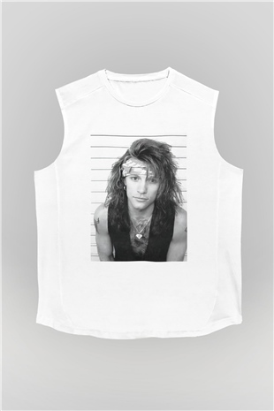 Bon Jovi Beyaz Unisex Kolsuz Tişört