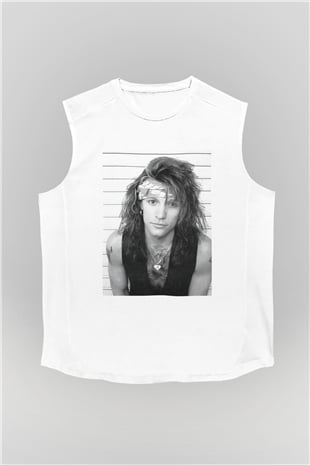 Bon Jovi Beyaz Unisex Kolsuz Tişört