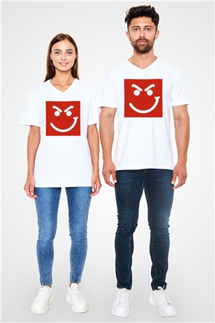 Bon Jovi Beyaz Unisex V Yaka Tişört T-Shirt
