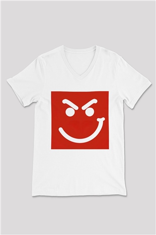 Bon Jovi Beyaz Unisex V Yaka Tişört T-Shirt