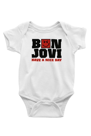 Bon Jovi Have A Nice Day Beyaz Bebek Body - Zıbın