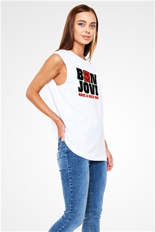Bon Jovi Have A Nice Day Beyaz Unisex Kolsuz Tişört
