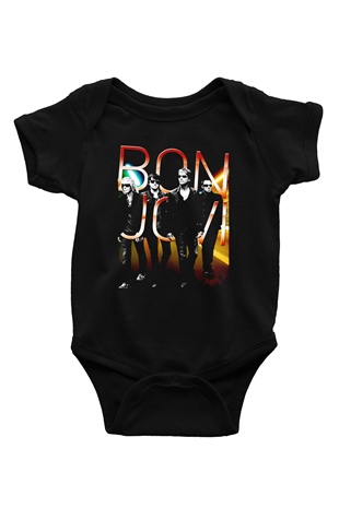 Bon Jovi Siyah Bebek Body - Zıbın