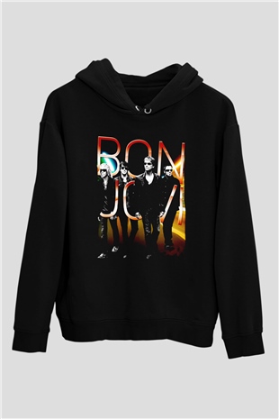 Bon Jovi Siyah Unisex Kapüşonlu Sweatshirt