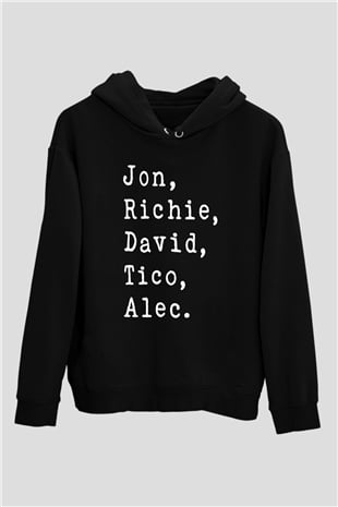 Bon Jovi Siyah Unisex Kapüşonlu Sweatshirt