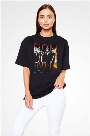 Bon Jovi Siyah Oversize Tişört Oversize T-shirt - TişörtFabrikası
