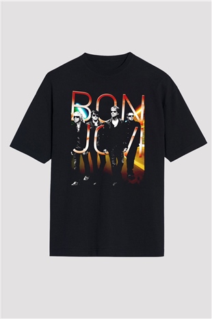 Bon Jovi Siyah Oversize Tişört Oversize T-shirt - TişörtFabrikası