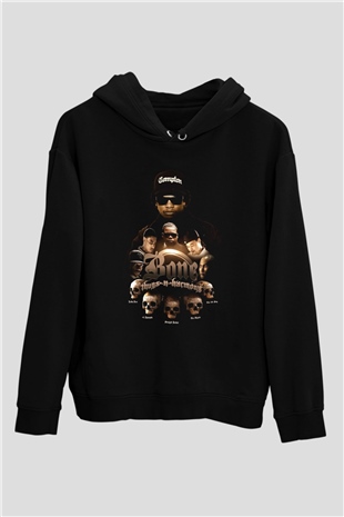 Bone Thugs-n-Harmony Siyah Unisex Kapüşonlu Sweatshirt