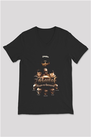 Bone Thugs-n-Harmony Siyah Unisex V Yaka Tişört