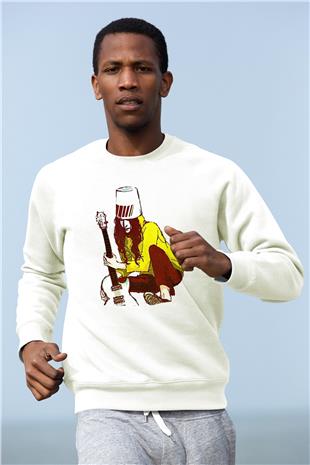 Boney M Baskılı Beyaz Unisex Sweatshirt