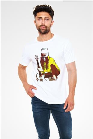 Boney M Baskılı Unisex Beyaz Tişört - Tshirt