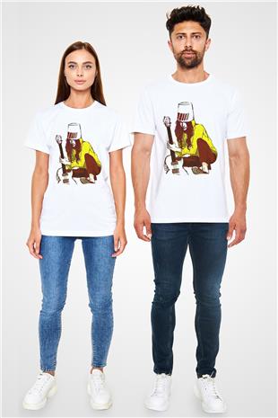 Boney M Baskılı Unisex Beyaz Tişört - Tshirt