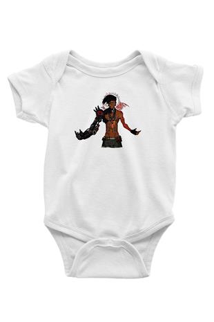 Borderlands Baskılı Beyaz Unisex Bebek Body - Zıbın