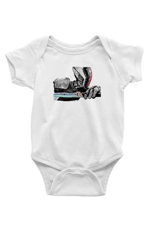 Borderlands Baskılı Beyaz Unisex Bebek Body - Zıbın