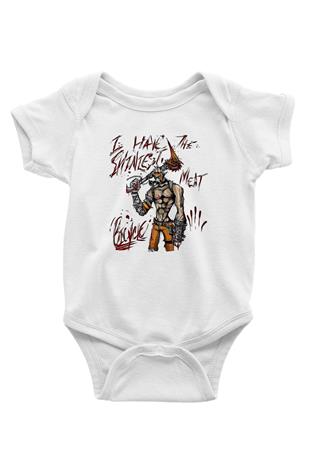 Borderlands Baskılı Beyaz Unisex Bebek Body - Zıbın