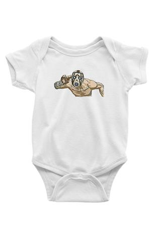 Borderlands Baskılı Beyaz Unisex Bebek Body - Zıbın