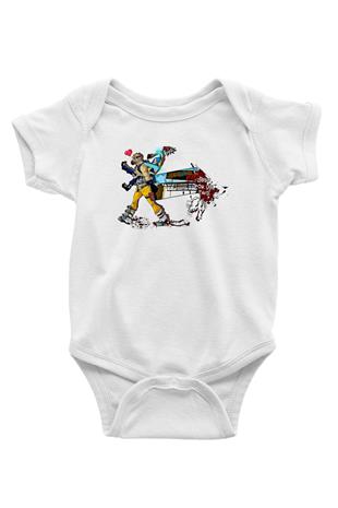 Borderlands Baskılı Beyaz Unisex Bebek Body - Zıbın