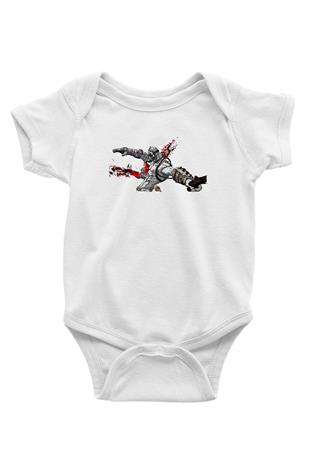 Borderlands Baskılı Beyaz Unisex Bebek Body - Zıbın