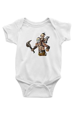 Borderlands Baskılı Beyaz Unisex Bebek Body - Zıbın