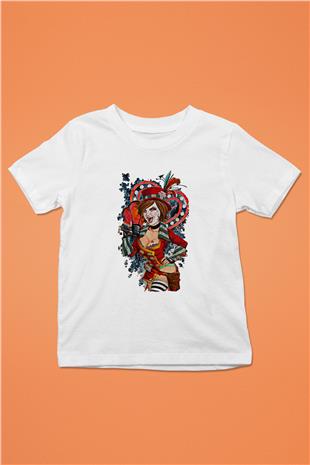Borderlands Baskılı Beyaz Unisex Beyaz Çocuk Tişört - Tshirt