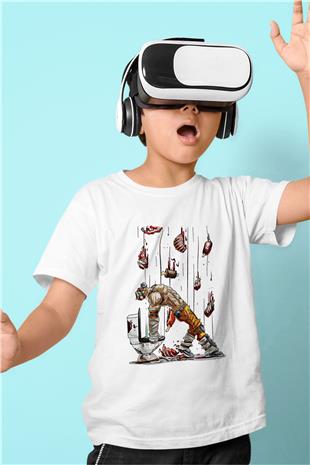 Borderlands Baskılı Beyaz Unisex Beyaz Çocuk Tişört - Tshirt