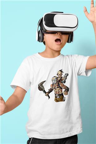 Borderlands Baskılı Beyaz Unisex Beyaz Çocuk Tişört - Tshirt
