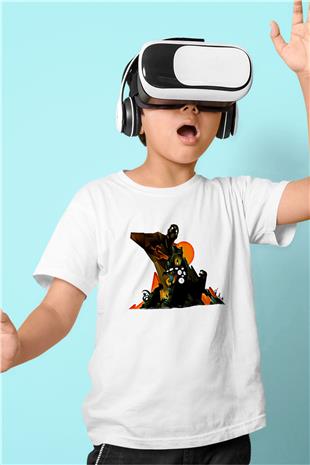 Borderlands Baskılı Beyaz Unisex Beyaz Çocuk Tişört - Tshirt