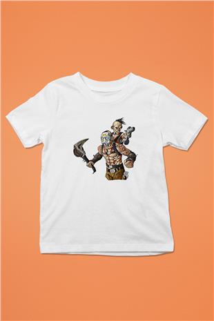 Borderlands Baskılı Beyaz Unisex Beyaz Çocuk Tişört - Tshirt