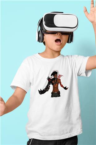 Borderlands Baskılı Beyaz Unisex Beyaz Çocuk Tişört - Tshirt