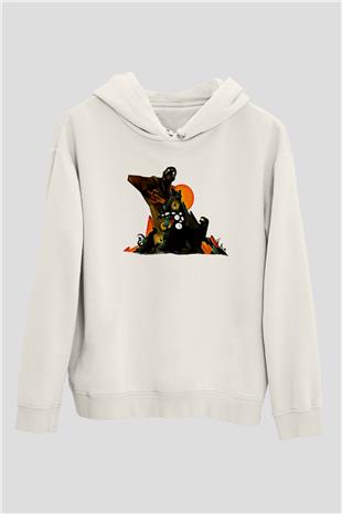 Borderlands Baskılı Beyaz Unisex Kapüşonlu Sweatshirt