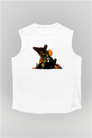 Borderlands Baskılı Beyaz Unisex Kolsuz Tişört - Tshirt