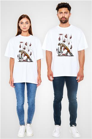 Borderlands Baskılı Beyaz Unisex Oversize Tişört - Tshirt