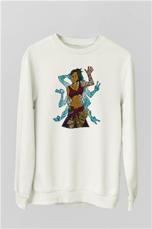 Borderlands Baskılı Beyaz Unisex Sweatshirt