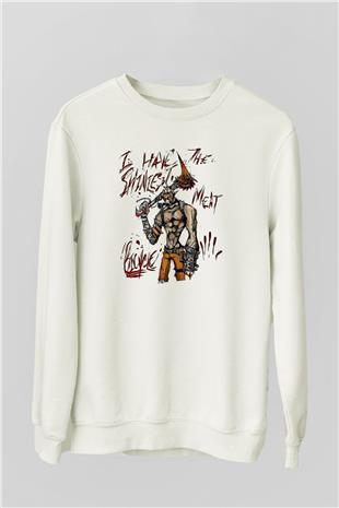 Borderlands Baskılı Beyaz Unisex Sweatshirt