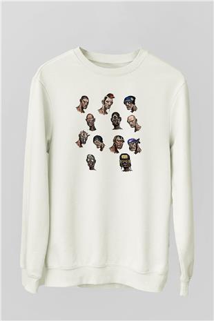 Borderlands Baskılı Beyaz Unisex Sweatshirt