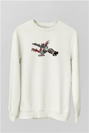 Borderlands Baskılı Beyaz Unisex Sweatshirt