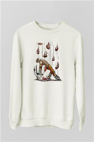 Borderlands Baskılı Beyaz Unisex Sweatshirt
