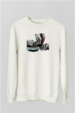 Borderlands Baskılı Beyaz Unisex Sweatshirt