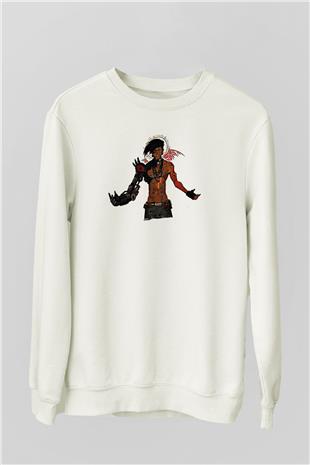 Borderlands Baskılı Beyaz Unisex Sweatshirt