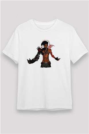 Borderlands Baskılı Unisex Beyaz Tişört - Tshirt