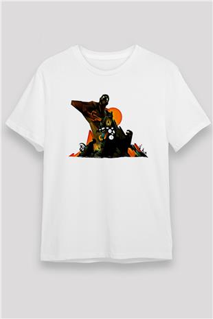 Borderlands Baskılı Unisex Beyaz Tişört - Tshirt