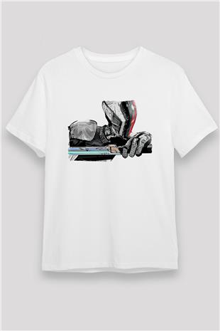 Borderlands Baskılı Unisex Beyaz Tişört - Tshirt