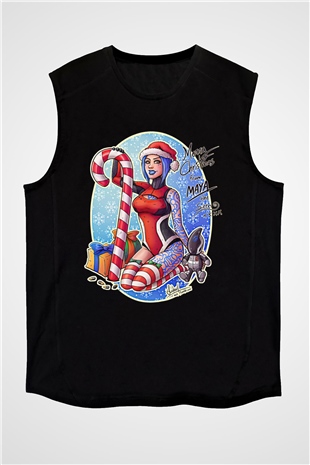 Borderlands Baskılı Unisex Siyah Kolsuz Tişört - Tshirt