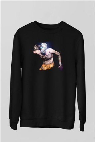 Borderlands Baskılı Unisex Siyah Sweatshirt
